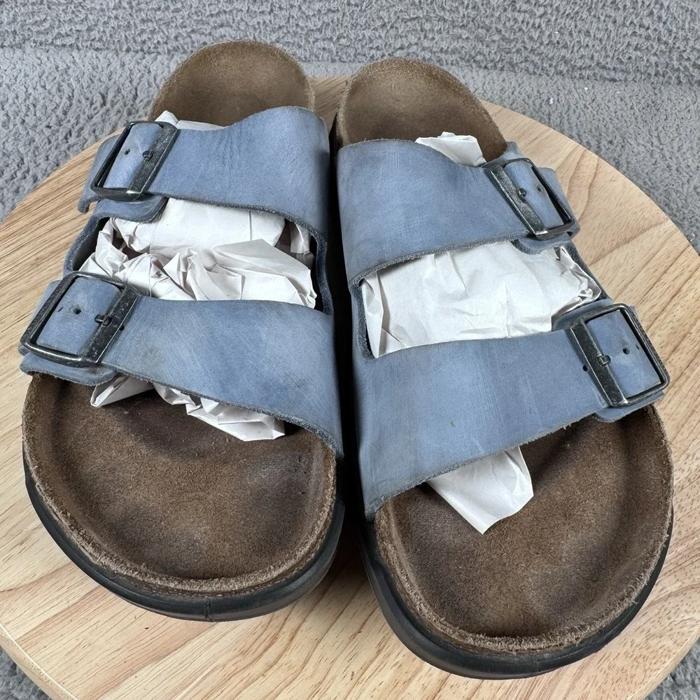 Birkenstock Arizona Crosstown Mens US 11.5-12 EU 45 Blue Oiled Leather 2 Strap
